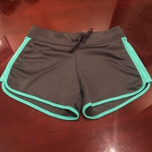 Grey and Aqua Gym Shorts